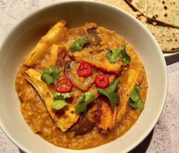 Vadouvan Dhal with Roasted Baby Carrots and Parsnips